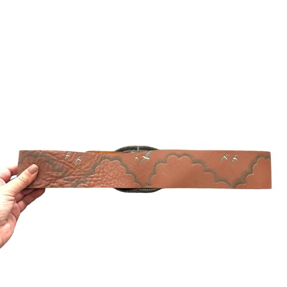 GENUINE LEATHER Sky Painted‎ Belt Large - Picture 2 of 3